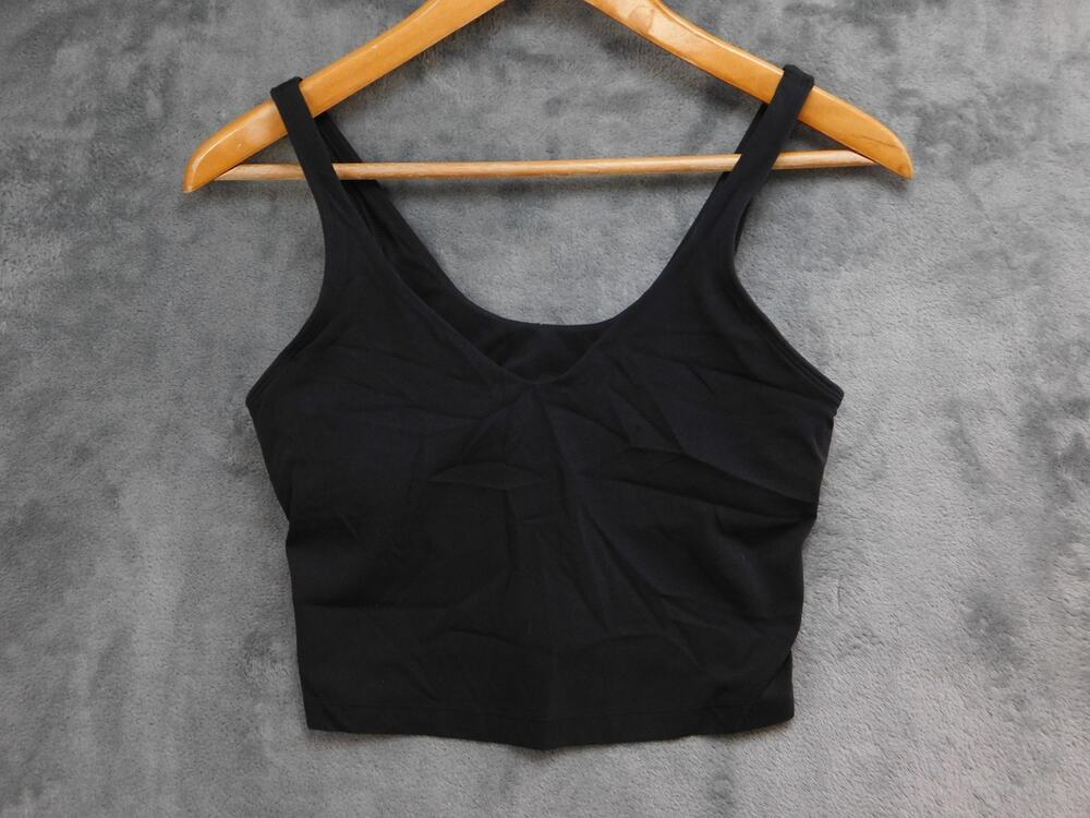Lululemon Sports Bra Womens 8 Black Padded Removable Pads Stretch Logo
